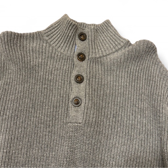 Collars & Co - Charcoal Grey Button-Up Turtleneck Sweater - NWT, Size Large - Picture 5 of 7